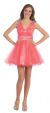 Sweetheart Neck Layered Mesh Short Party Prom Dress in Coral